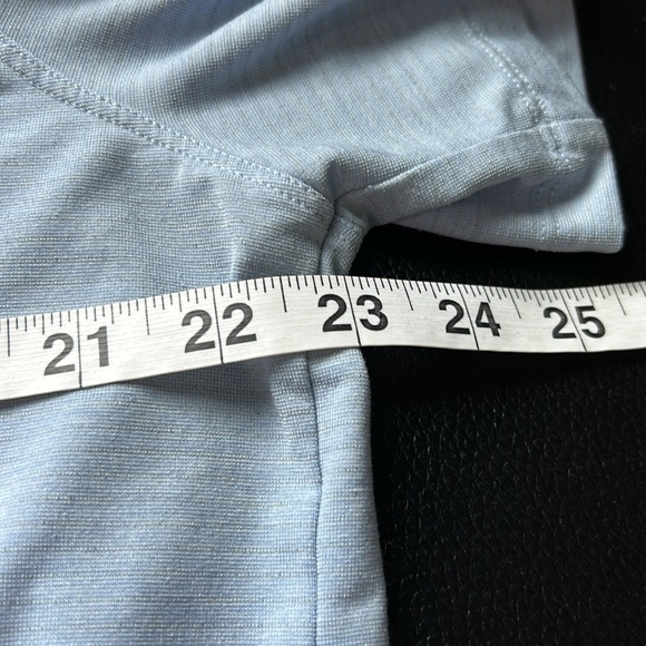 Lululemon Mens Evolution Short Sleeve Polo Shirt Pique Heathered Blue Linen - Picture 9 of 13